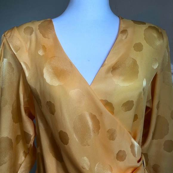 Vintage By Night 1980’s/90’s Bright Yellow Evening Gown w/ Shoulder Pads - Picture 4 of 15